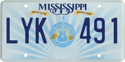 MS license plate LYK491