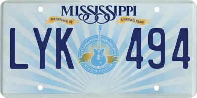 MS license plate LYK494