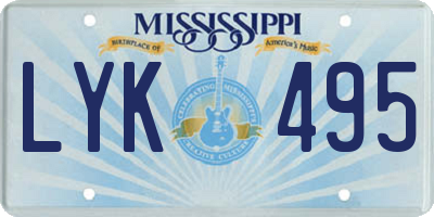 MS license plate LYK495
