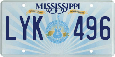 MS license plate LYK496