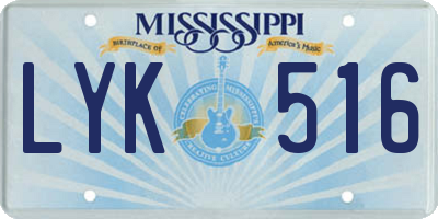 MS license plate LYK516