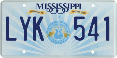 MS license plate LYK541