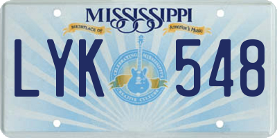 MS license plate LYK548