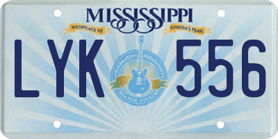 MS license plate LYK556