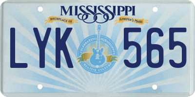 MS license plate LYK565