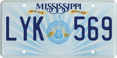 MS license plate LYK569