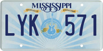 MS license plate LYK571
