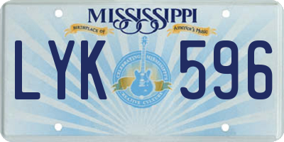 MS license plate LYK596