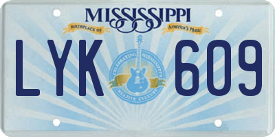 MS license plate LYK609