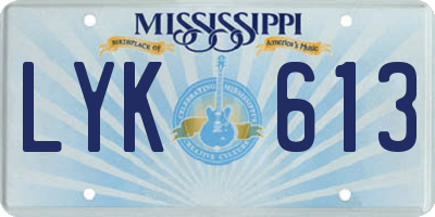 MS license plate LYK613
