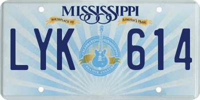 MS license plate LYK614