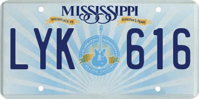MS license plate LYK616