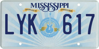 MS license plate LYK617