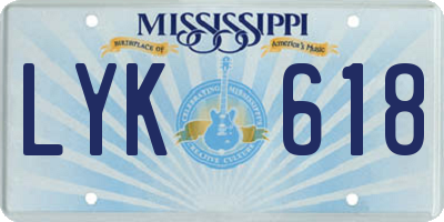 MS license plate LYK618