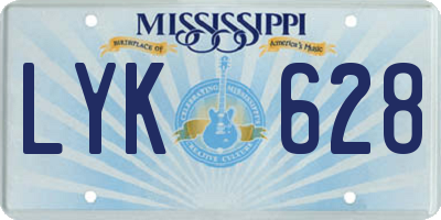 MS license plate LYK628