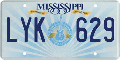 MS license plate LYK629