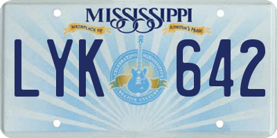 MS license plate LYK642