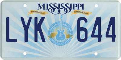 MS license plate LYK644
