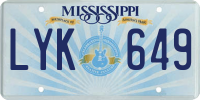 MS license plate LYK649