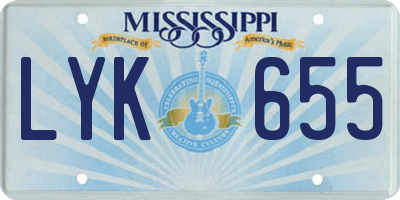 MS license plate LYK655