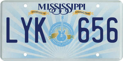 MS license plate LYK656
