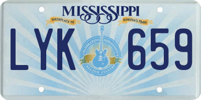 MS license plate LYK659