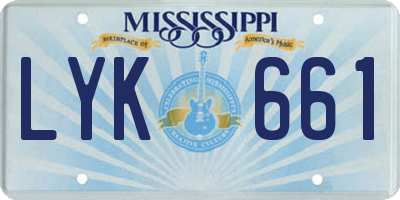 MS license plate LYK661