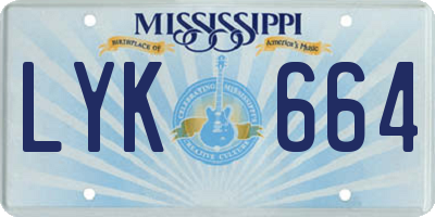 MS license plate LYK664