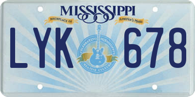 MS license plate LYK678