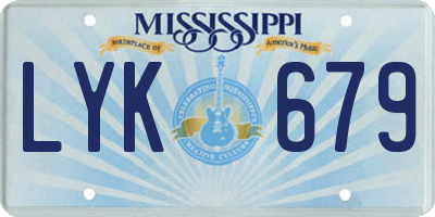 MS license plate LYK679
