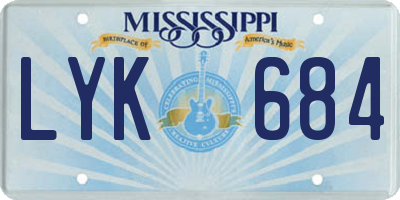 MS license plate LYK684