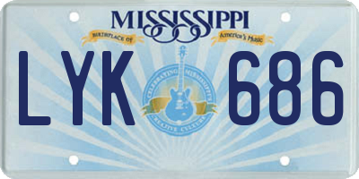 MS license plate LYK686
