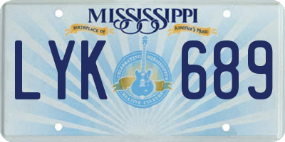 MS license plate LYK689