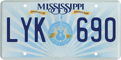 MS license plate LYK690