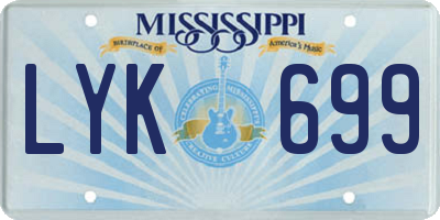 MS license plate LYK699