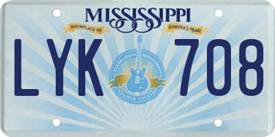 MS license plate LYK708