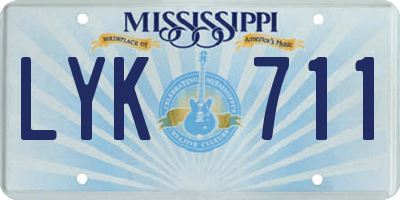 MS license plate LYK711