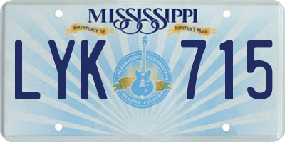 MS license plate LYK715