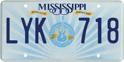 MS license plate LYK718