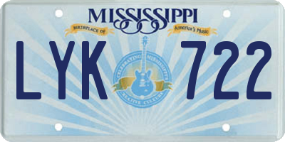MS license plate LYK722
