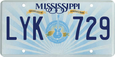 MS license plate LYK729