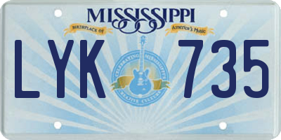 MS license plate LYK735