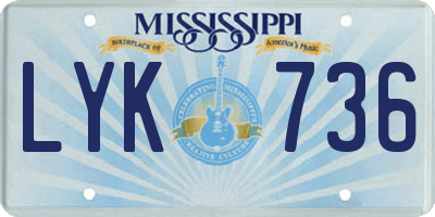 MS license plate LYK736