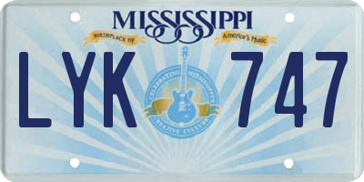 MS license plate LYK747