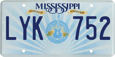 MS license plate LYK752