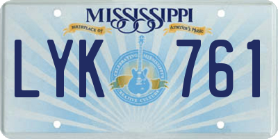 MS license plate LYK761