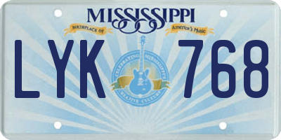 MS license plate LYK768