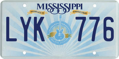 MS license plate LYK776