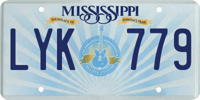 MS license plate LYK779