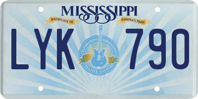 MS license plate LYK790